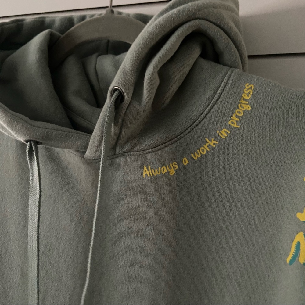 No Boundaries Work in Progress Teal Hooded Sweatshirt Size XL - Picture 3 of 8